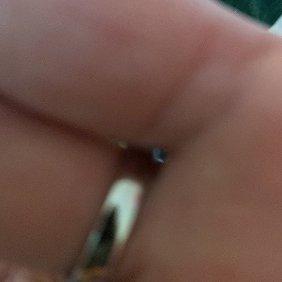 SIZE 6  beautiful ring in blue topaz and zircon, I believe.Pristine condition - Picture 2 of 8